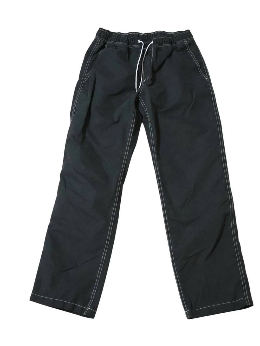 Katin Surfside Canvas Black Wash Pants with White Drawstring